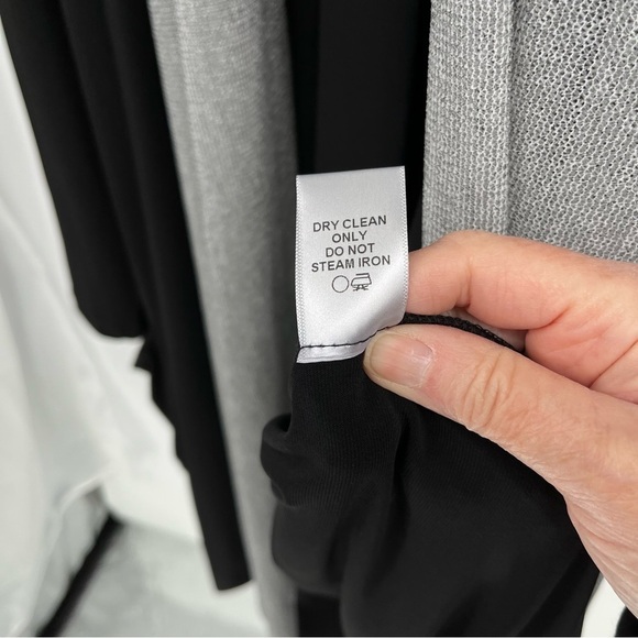 IC By Connie K Womens Jacket Cardigan Size XL Flowy Lagenlook Layered Knit Black - Picture 13 of 13